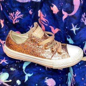Girls Rose Gold Glitter Converse sz 11
